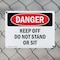 Signmission Keep Off Do Not Stand Or Sit, 10 in W x Rectangle, Plastic OS-2PACK-DS-P-710-L-2502 - alternate 4